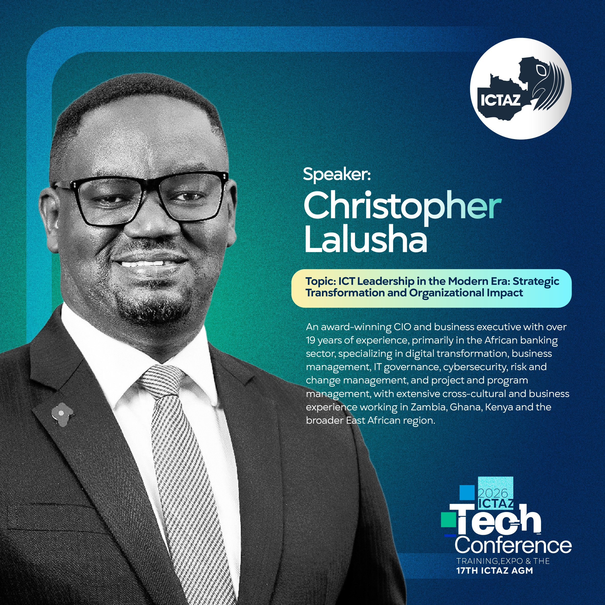 𝟮𝟬𝟮𝟲 𝗜𝗖𝗧𝗔𝗭 𝗧𝗲𝗰𝗵 𝗖𝗼𝗻𝗳𝗲𝗿𝗲𝗻𝗰𝗲 – 𝗦𝗽𝗲𝗮𝗸𝗲𝗿 𝗔𝗽𝗽𝗿𝗲𝗰𝗶𝗮𝘁𝗶𝗼𝗻 – Christopher Lalusha